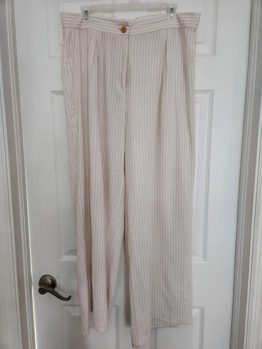 Michael Michael Kors Women's Beige Stripe Zip-Front Top